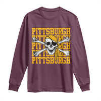 Pittsburgh Lovers Long Sleeve Shirt Retro Pennsylvania Steel City Pirate Skull