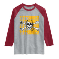 Pittsburgh Lovers Raglan Shirt Retro Pennsylvania Steel City Pirate Skull