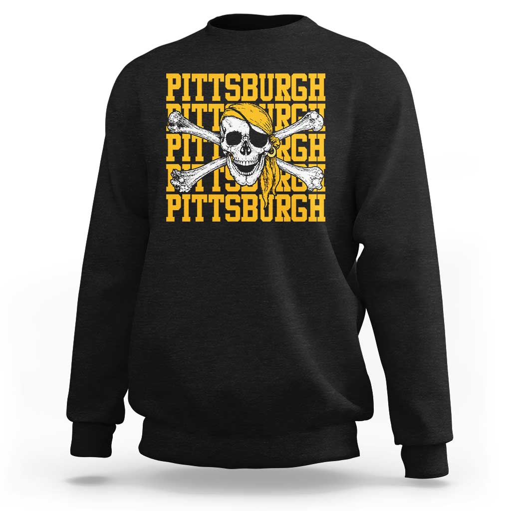 Pittsburgh Lovers Sweatshirt Retro Pennsylvania Steel City Pirate Skull
