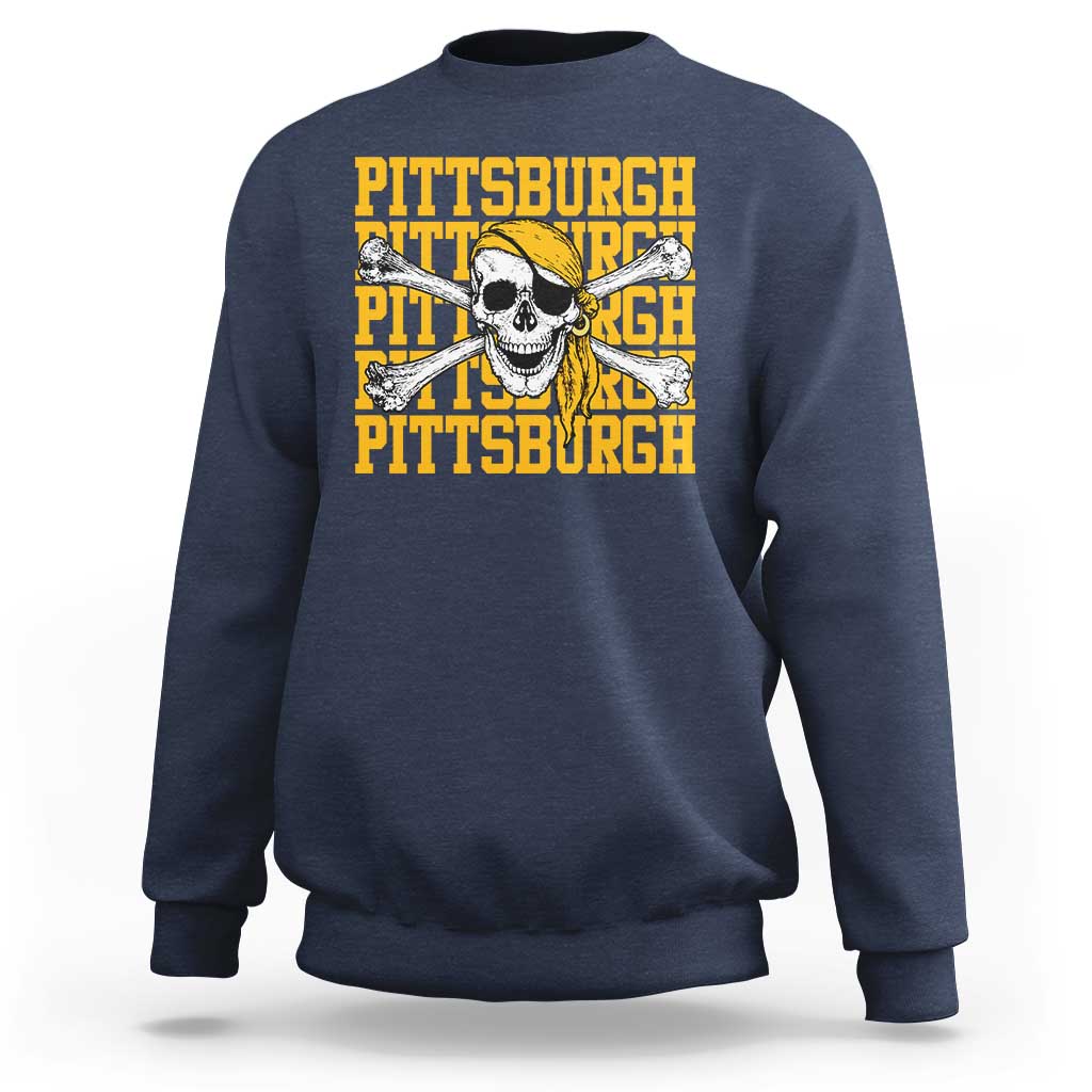 Pittsburgh Lovers Sweatshirt Retro Pennsylvania Steel City Pirate Skull