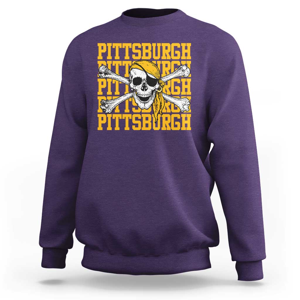 Pittsburgh Lovers Sweatshirt Retro Pennsylvania Steel City Pirate Skull