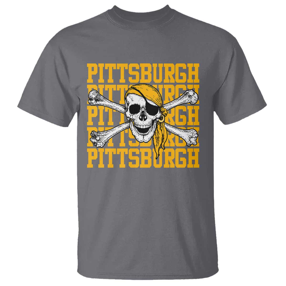 Pittsburgh Lovers T Shirt Retro Pennsylvania Steel City Pirate Skull