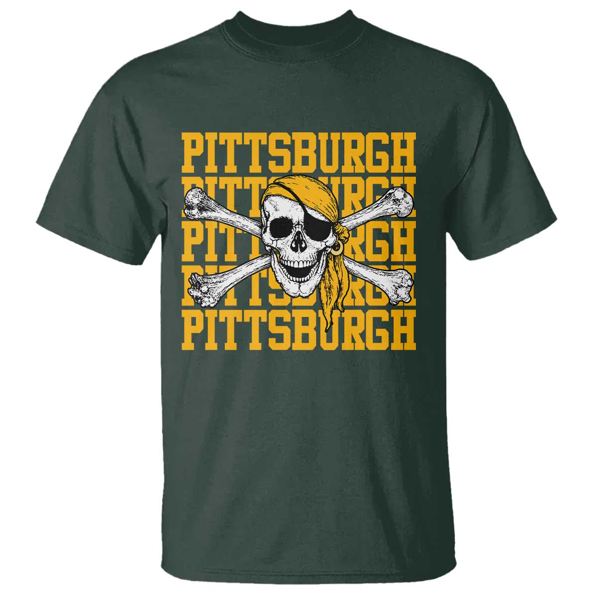 Pittsburgh Lovers T Shirt Retro Pennsylvania Steel City Pirate Skull