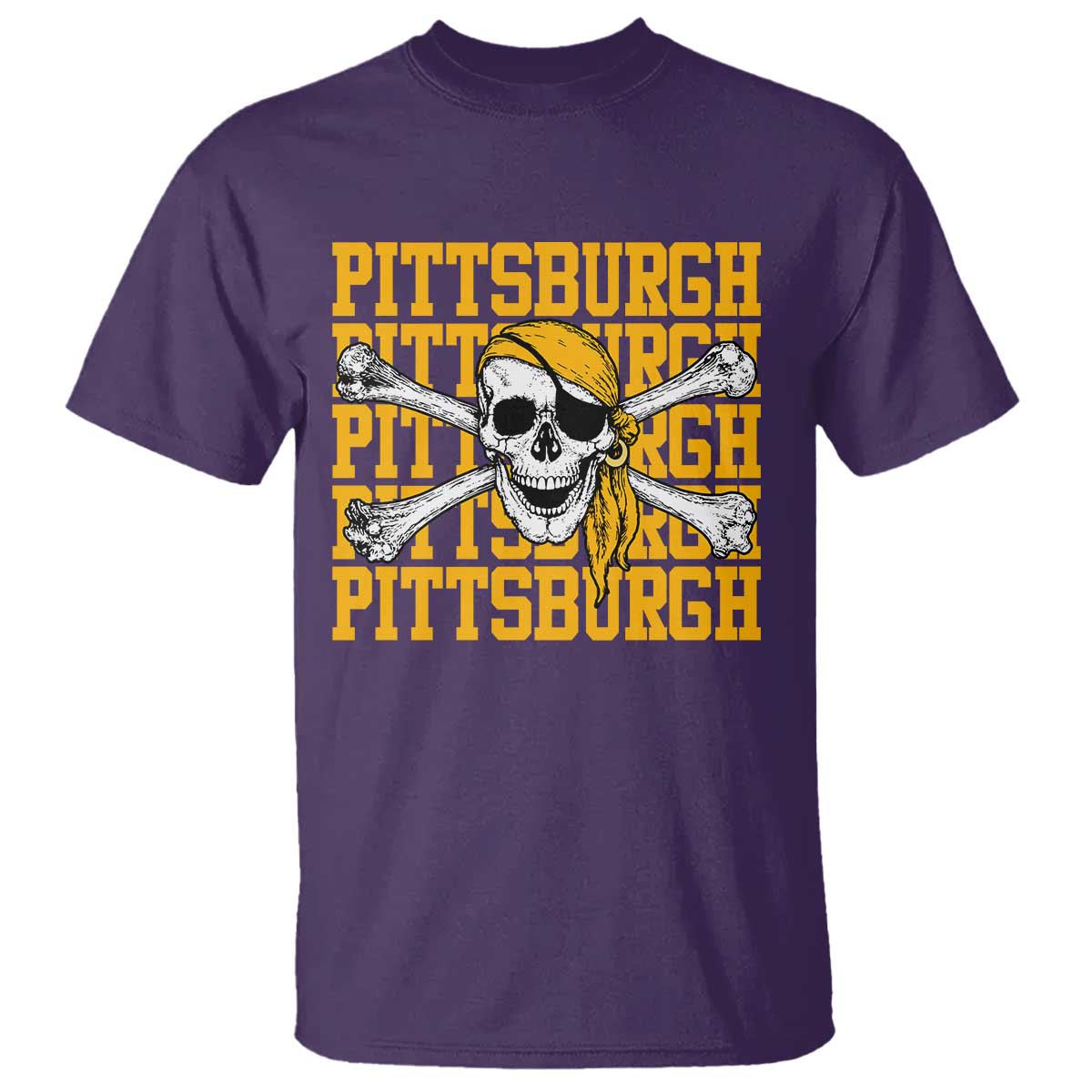 Pittsburgh Lovers T Shirt Retro Pennsylvania Steel City Pirate Skull