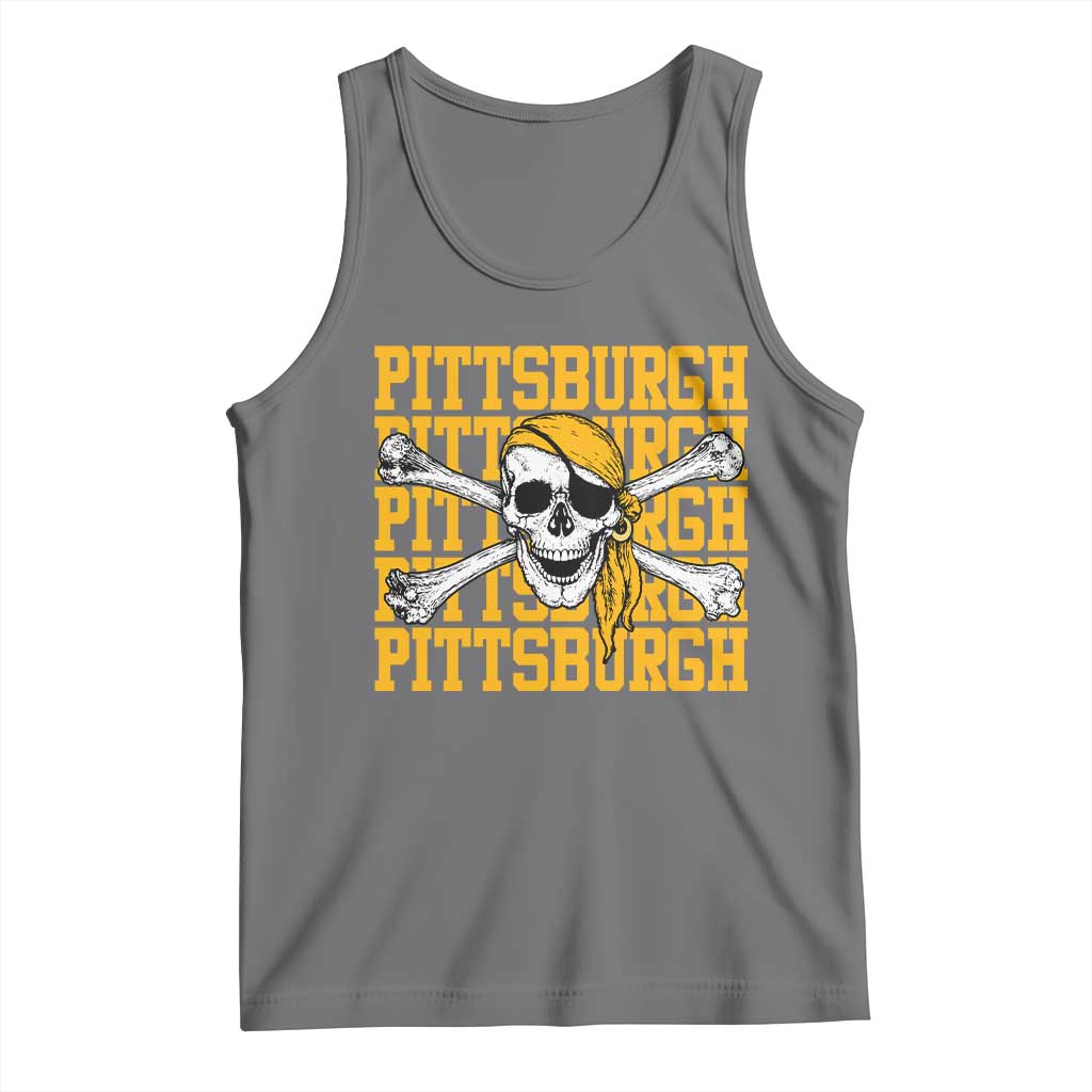 Pittsburgh Lovers Tank Top Retro Pennsylvania Steel City Pirate Skull