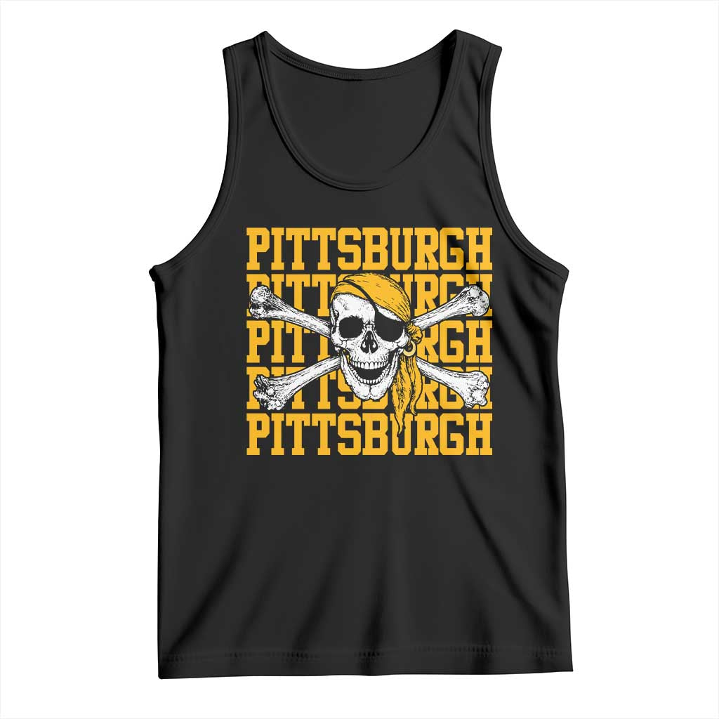 Pittsburgh Lovers Tank Top Retro Pennsylvania Steel City Pirate Skull