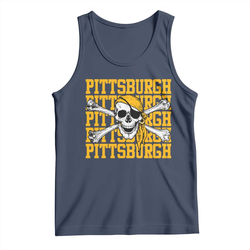 Pittsburgh Lovers Tank Top Retro Pennsylvania Steel City Pirate Skull