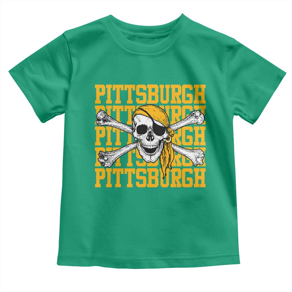 Pittsburgh Lovers Toddler T Shirt Retro Pennsylvania Steel City Pirate Skull