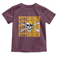 Pittsburgh Lovers Toddler T Shirt Retro Pennsylvania Steel City Pirate Skull