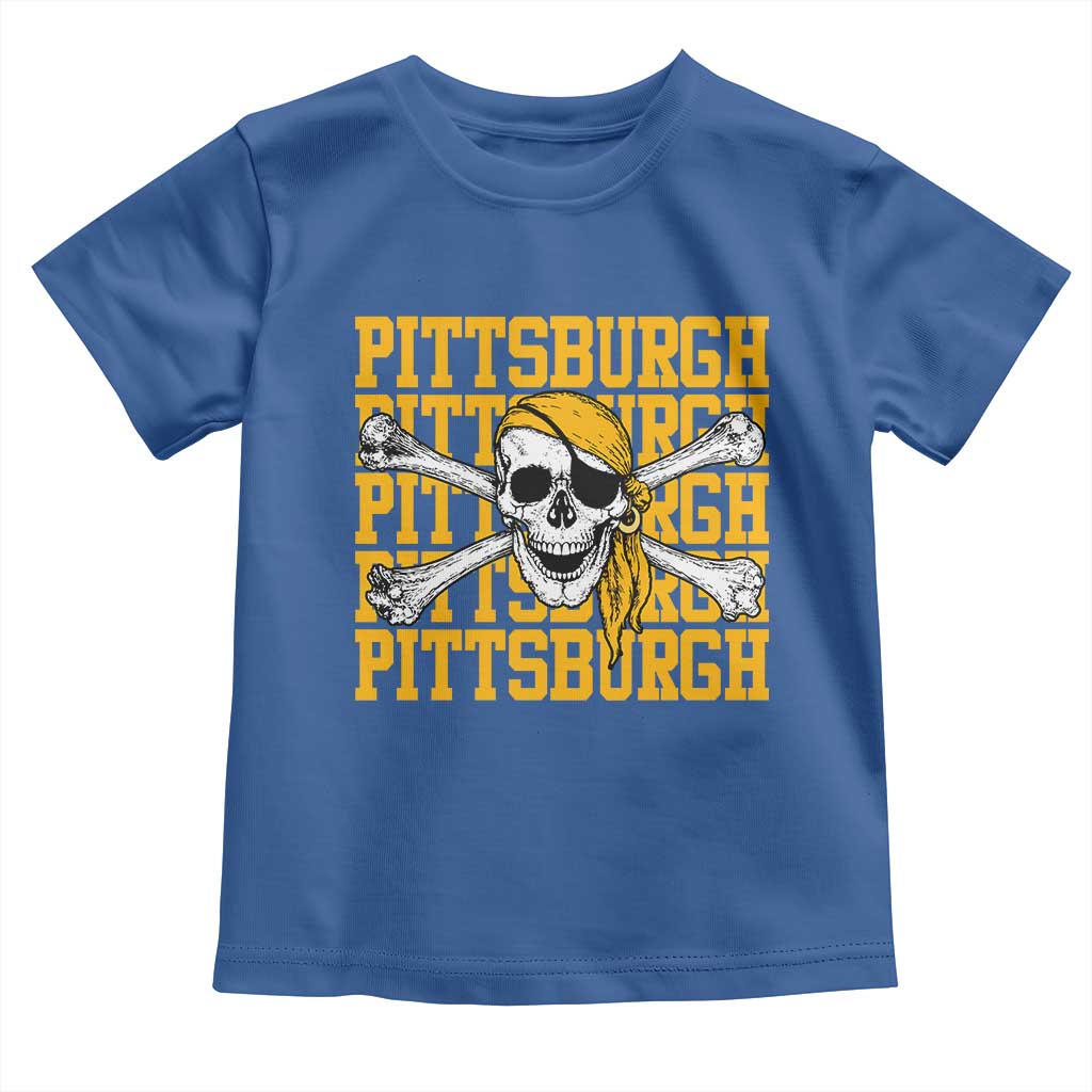 Pittsburgh Lovers Toddler T Shirt Retro Pennsylvania Steel City Pirate Skull