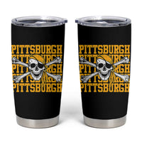 Pittsburgh Lovers Tumbler Cup Retro Pennsylvania Steel City Pirate Skull
