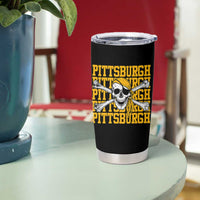 Pittsburgh Lovers Tumbler Cup Retro Pennsylvania Steel City Pirate Skull