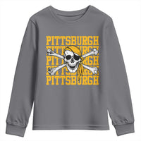 Pittsburgh Lovers Youth Sweatshirt Retro Pennsylvania Steel City Pirate Skull