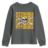 Pittsburgh Lovers Youth Sweatshirt Retro Pennsylvania Steel City Pirate Skull