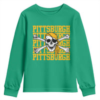 Pittsburgh Lovers Youth Sweatshirt Retro Pennsylvania Steel City Pirate Skull
