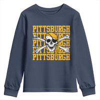 Pittsburgh Lovers Youth Sweatshirt Retro Pennsylvania Steel City Pirate Skull