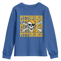 Pittsburgh Lovers Youth Sweatshirt Retro Pennsylvania Steel City Pirate Skull