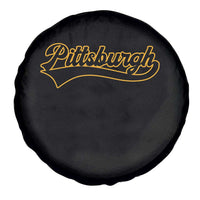 Vintage Pittsburgh Spare Tire Cover Varsity Script Retro Sports Jersey Style Baseball Fans
