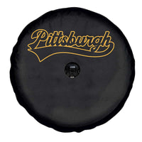 Vintage Pittsburgh Spare Tire Cover Varsity Script Retro Sports Jersey Style Baseball Fans