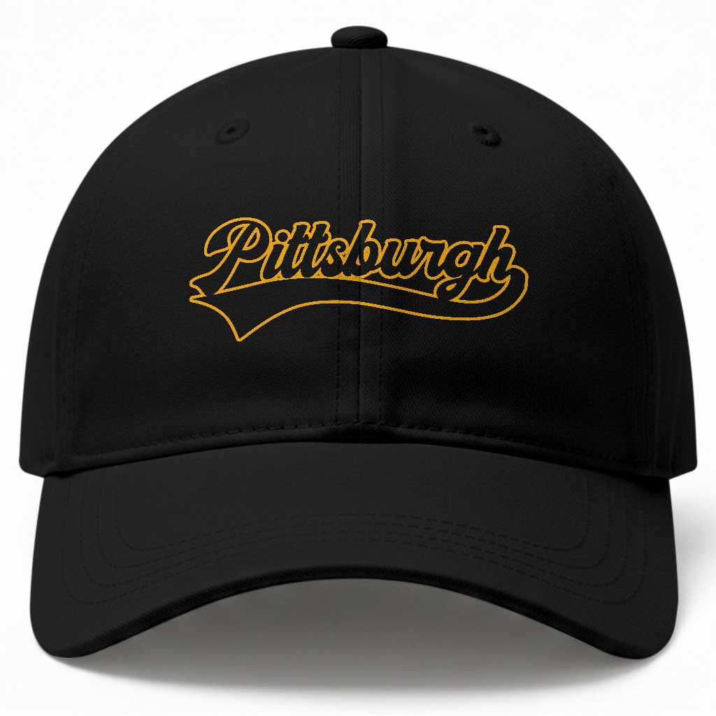 Vintage Pittsburgh Baseball Cap Varsity Script Retro Sports Jersey Style Baseball Fans