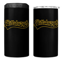 Vintage Pittsburgh 4 in 1 Can Cooler Tumbler Varsity Script Retro Sports Jersey Style Baseball Fans