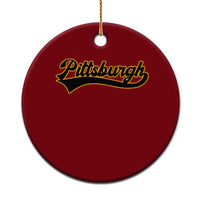 Vintage Pittsburgh Ceramic Ornament Varsity Script Retro Sports Jersey Style Baseball Fans