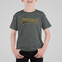 Vintage Pittsburgh T Shirt For Kid Varsity Script Retro Sports Jersey Style Baseball Fans