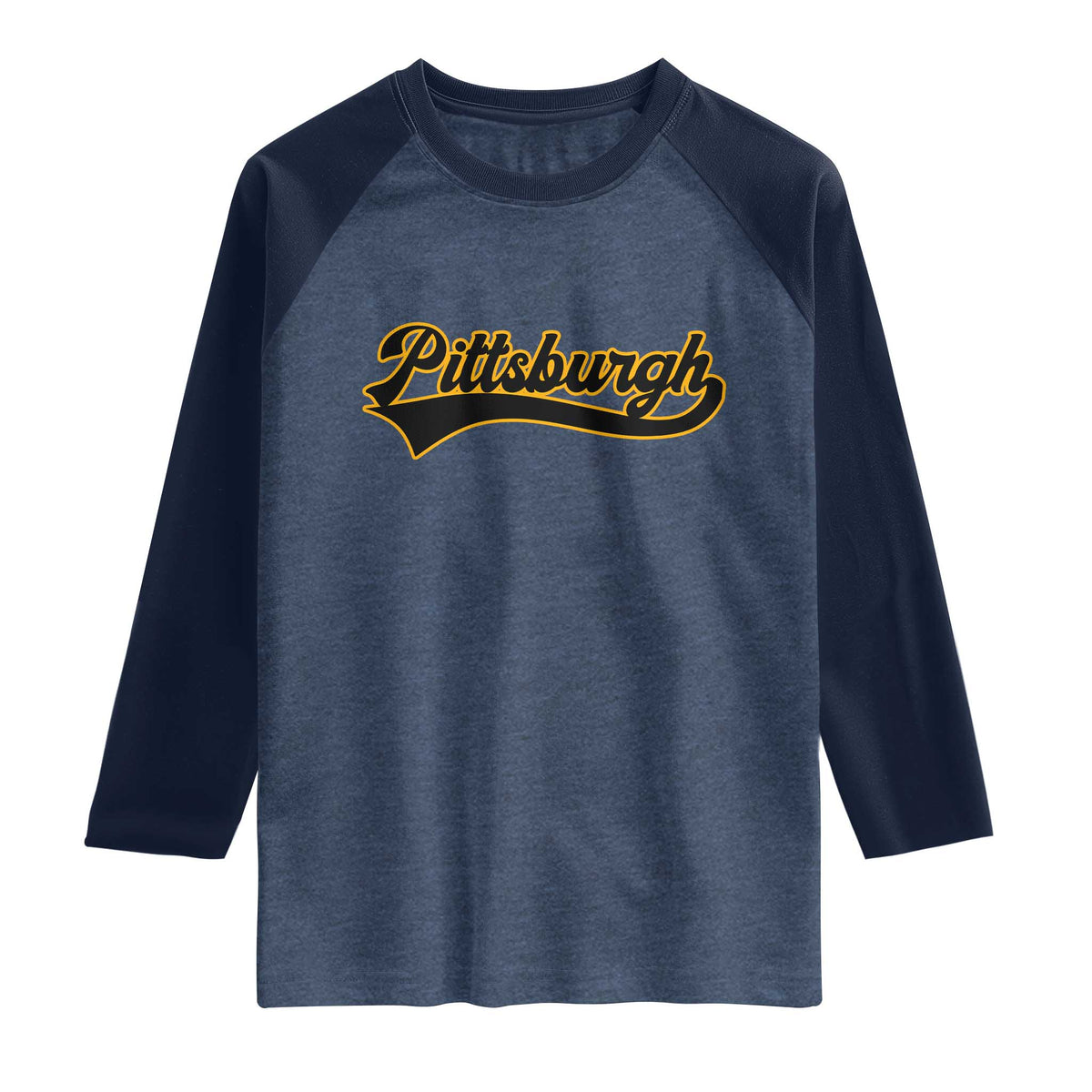 Vintage Pittsburgh Raglan Shirt Varsity Script Retro Sports Jersey Style Baseball Fans