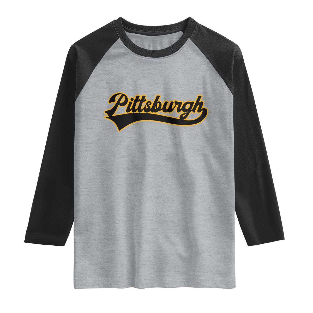 Vintage Pittsburgh Raglan Shirt Varsity Script Retro Sports Jersey Style Baseball Fans