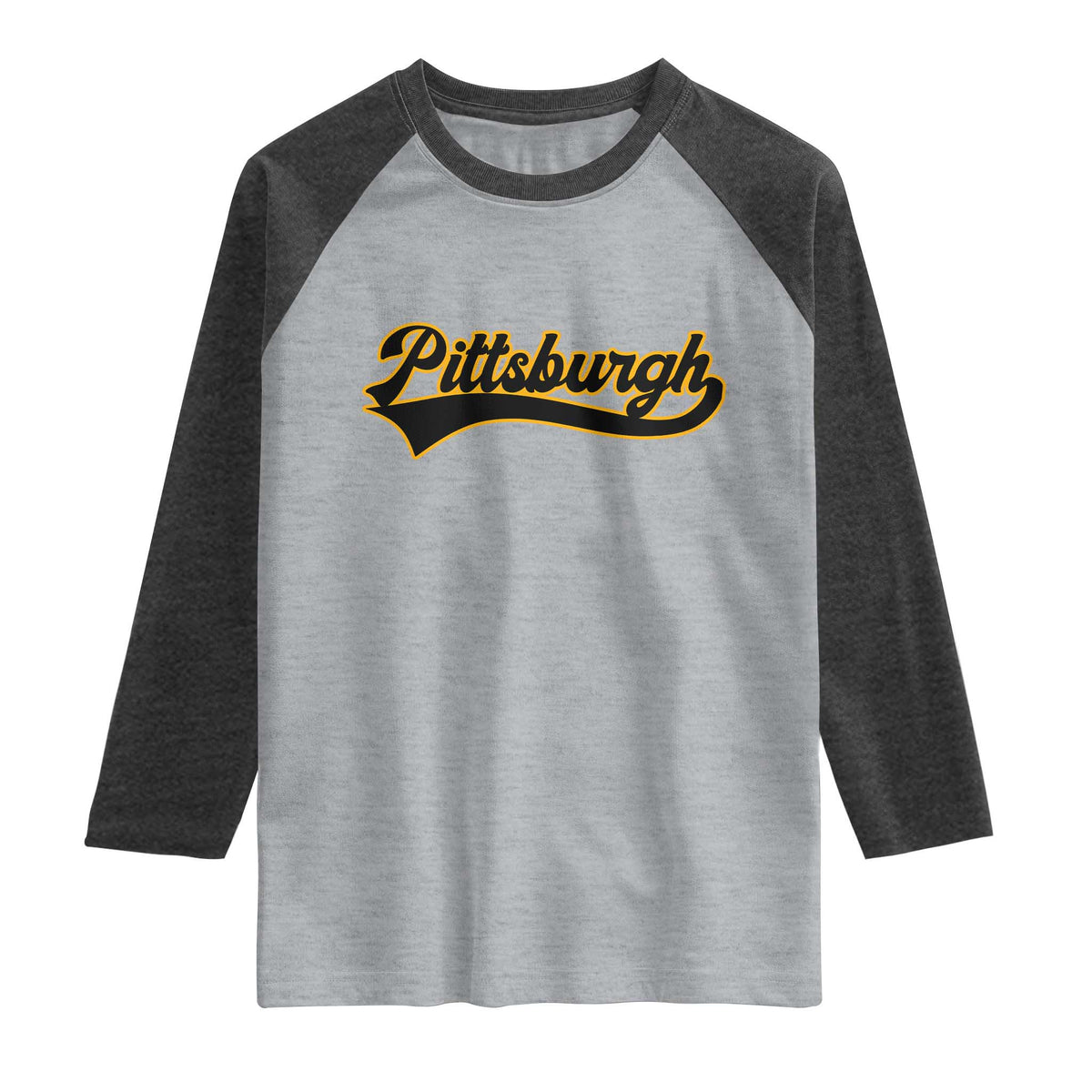 Vintage Pittsburgh Raglan Shirt Varsity Script Retro Sports Jersey Style Baseball Fans