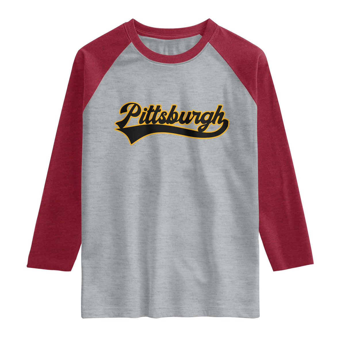 Vintage Pittsburgh Raglan Shirt Varsity Script Retro Sports Jersey Style Baseball Fans
