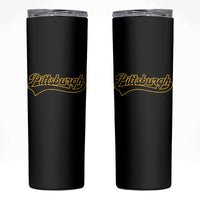 Vintage Pittsburgh Skinny Tumbler Varsity Script Retro Sports Jersey Style Baseball Fans
