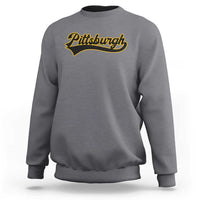 Vintage Pittsburgh Sweatshirt Varsity Script Retro Sports Jersey Style Baseball Fans