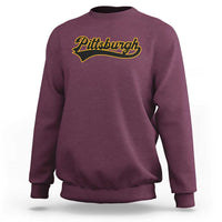Vintage Pittsburgh Sweatshirt Varsity Script Retro Sports Jersey Style Baseball Fans