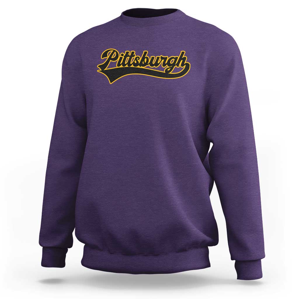 Vintage Pittsburgh Sweatshirt Varsity Script Retro Sports Jersey Style Baseball Fans
