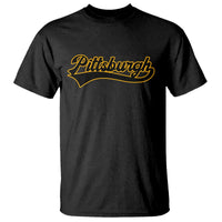 Vintage Pittsburgh T Shirt Varsity Script Retro Sports Jersey Style Baseball Fans