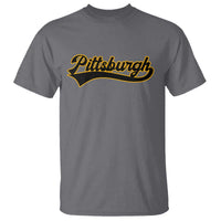 Vintage Pittsburgh T Shirt Varsity Script Retro Sports Jersey Style Baseball Fans