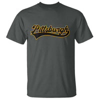 Vintage Pittsburgh T Shirt Varsity Script Retro Sports Jersey Style Baseball Fans