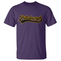 Vintage Pittsburgh T Shirt Varsity Script Retro Sports Jersey Style Baseball Fans