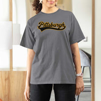Vintage Pittsburgh T Shirt For Women Varsity Script Retro Sports Jersey Style Baseball Fans