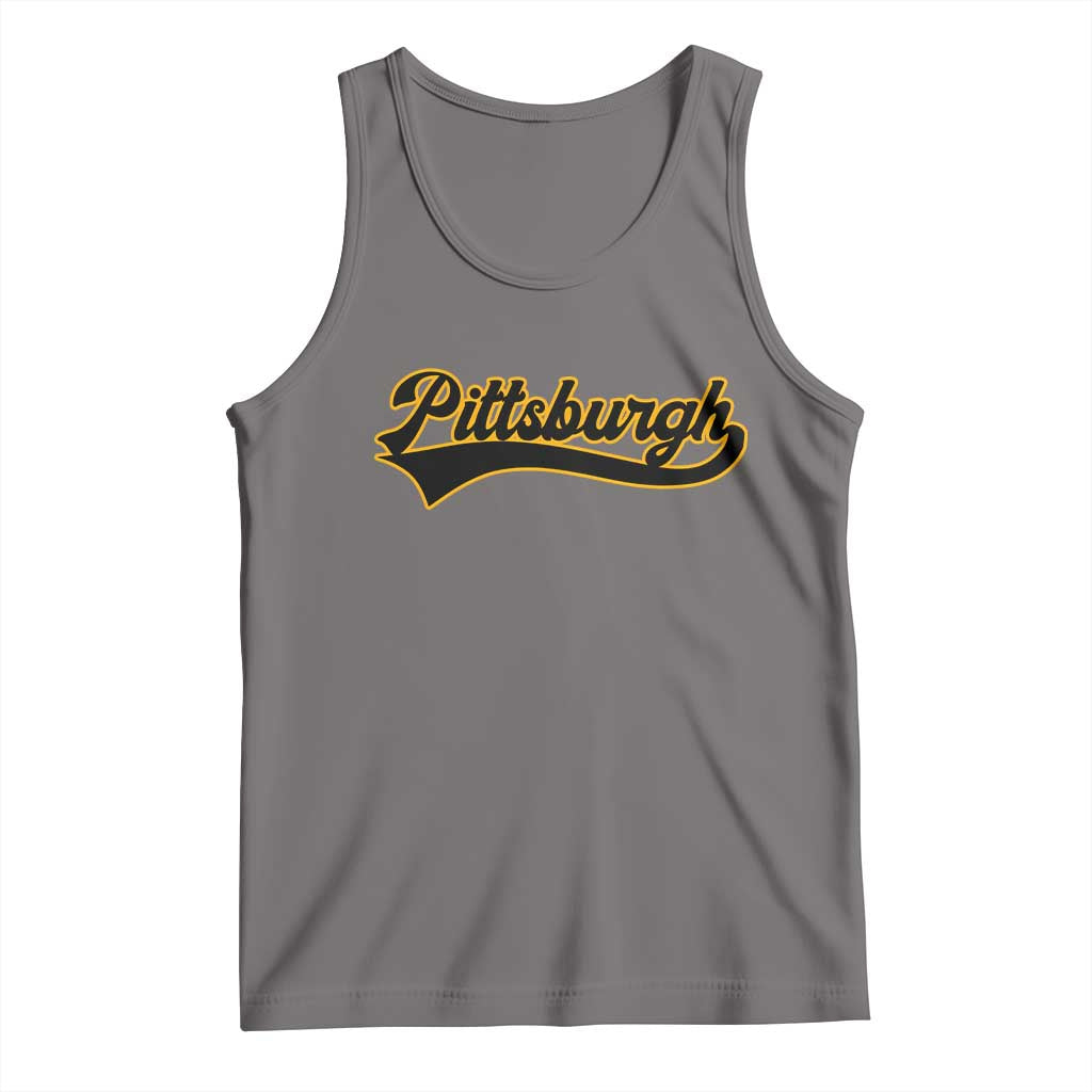 Vintage Pittsburgh Tank Top Varsity Script Retro Sports Jersey Style Baseball Fans
