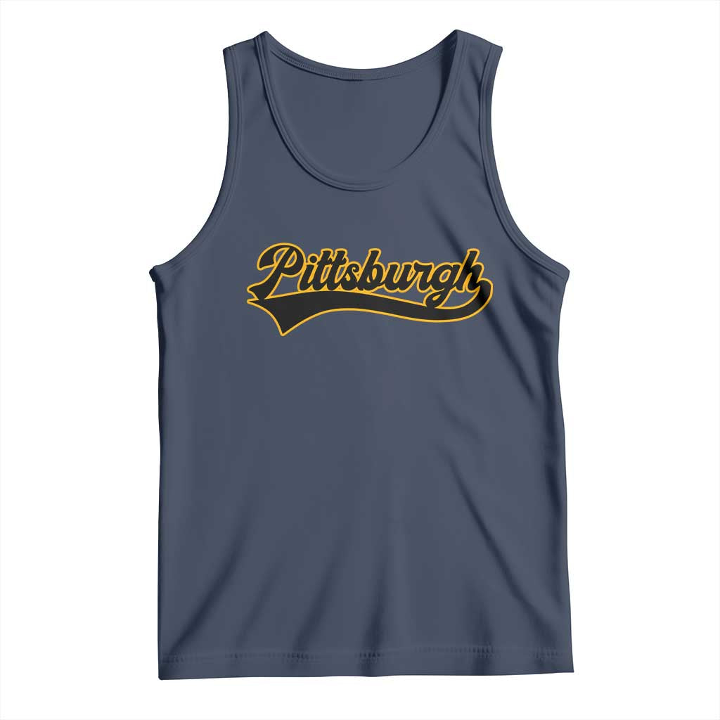 Vintage Pittsburgh Tank Top Varsity Script Retro Sports Jersey Style Baseball Fans