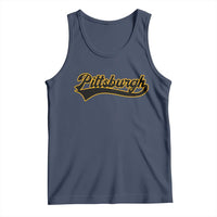 Vintage Pittsburgh Tank Top Varsity Script Retro Sports Jersey Style Baseball Fans