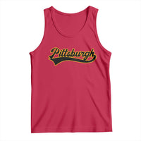 Vintage Pittsburgh Tank Top Varsity Script Retro Sports Jersey Style Baseball Fans