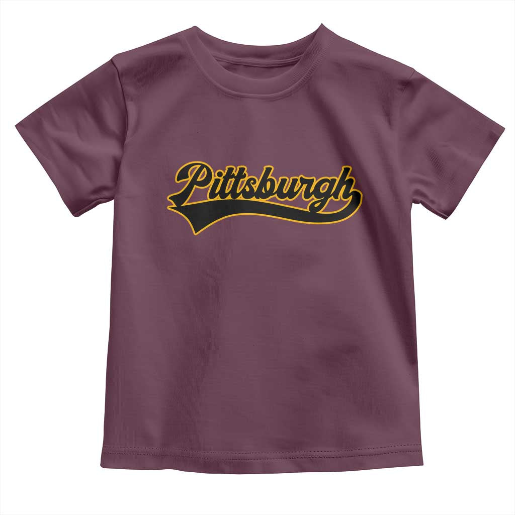 Vintage Pittsburgh Toddler T Shirt Varsity Script Retro Sports Jersey Style Baseball Fans