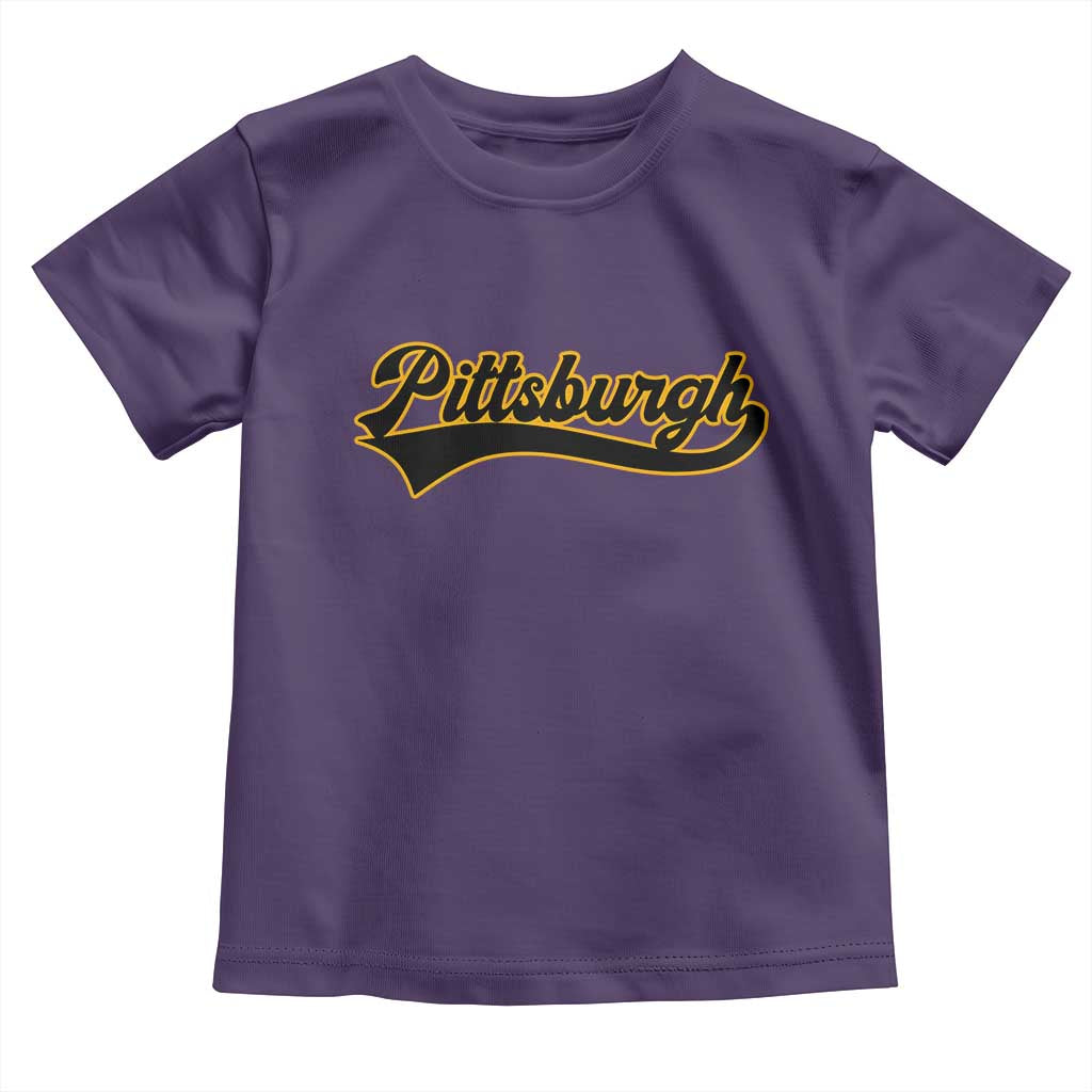Vintage Pittsburgh Toddler T Shirt Varsity Script Retro Sports Jersey Style Baseball Fans