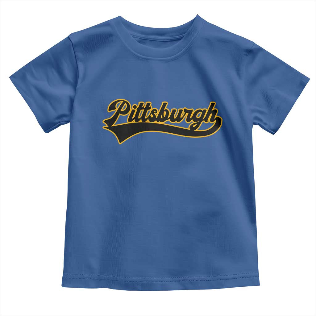 Vintage Pittsburgh Toddler T Shirt Varsity Script Retro Sports Jersey Style Baseball Fans