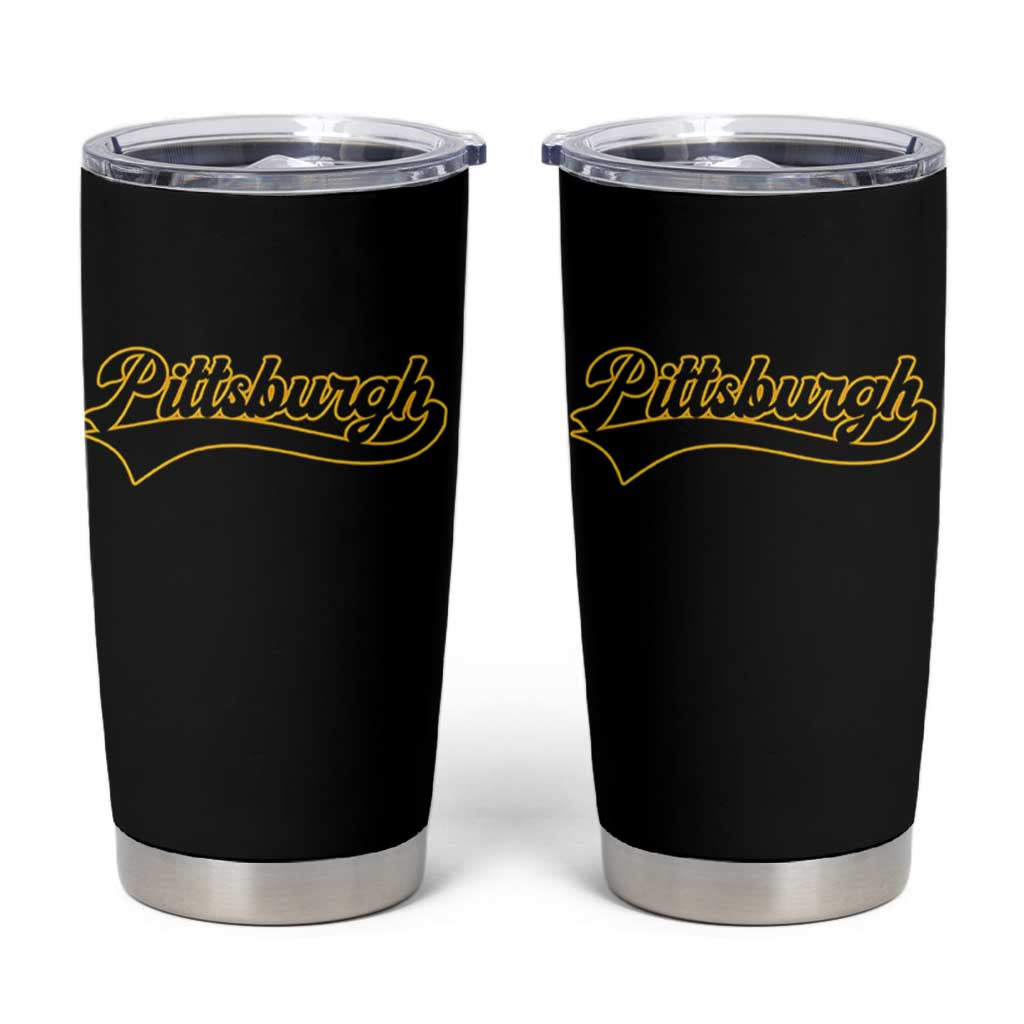 Vintage Pittsburgh Tumbler Cup Varsity Script Retro Sports Jersey Style Baseball Fans