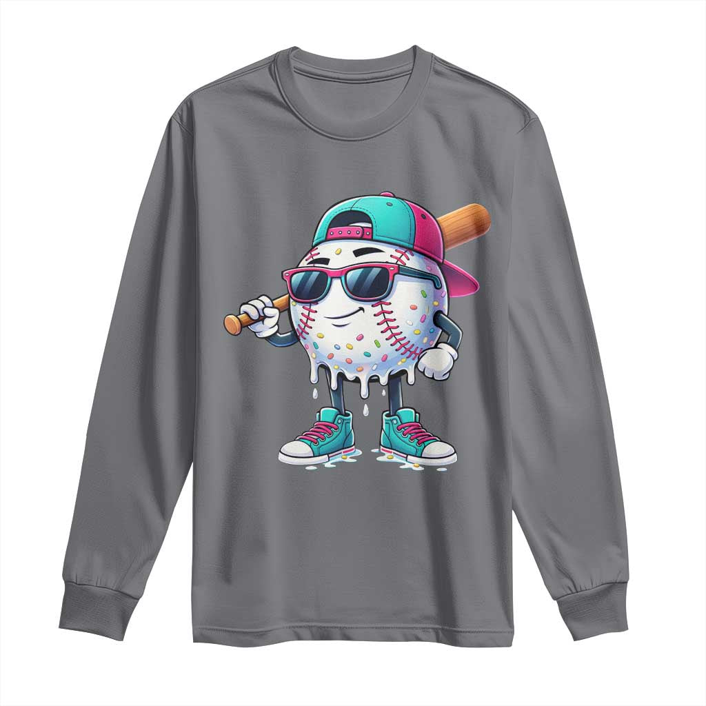 Baseball Life Style Long Sleeve Shirt Youth Drip Baseball Boys Kid