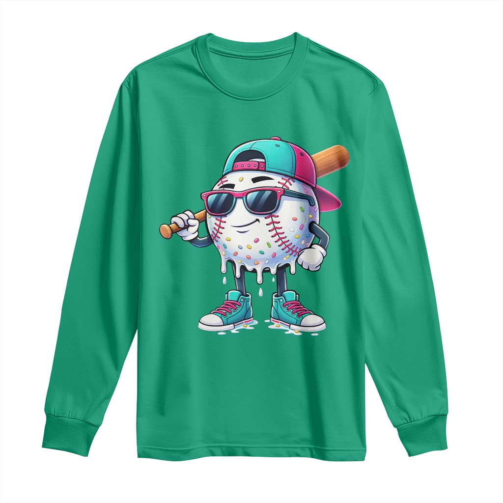 Baseball Life Style Long Sleeve Shirt Youth Drip Baseball Boys Kid
